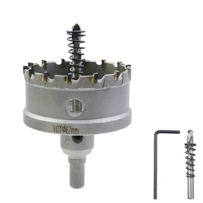 Carbide Hole Saw 2-5/8"/67mm Cutting Dia Hole Cutter for Cutting Stainless Steel,Iron - size: 2-5/8"/67mm