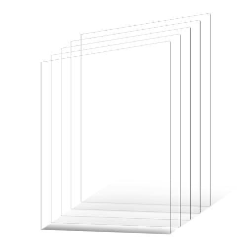 VEVOR PET/Plexiglass Sheets, 5-Pack Plastic Sheet, 24 x 36 Inch 0.04 Inch Thick Transparent Clear Flexible Plastic Panels for Craft, Replacement Picture Frame Glass, DIY Display Project, Easy to Cut - size: 24 x 36 Inch