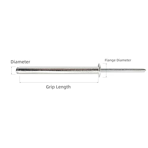 40pcs Aluminum Long Blind Rivets,Long Split Rivets, Pack of 40 (Silver) (3/16"x1-49/64"(M4.8x45mm)) - size: 3/16"x1-49/64"(M4.8x45mm)