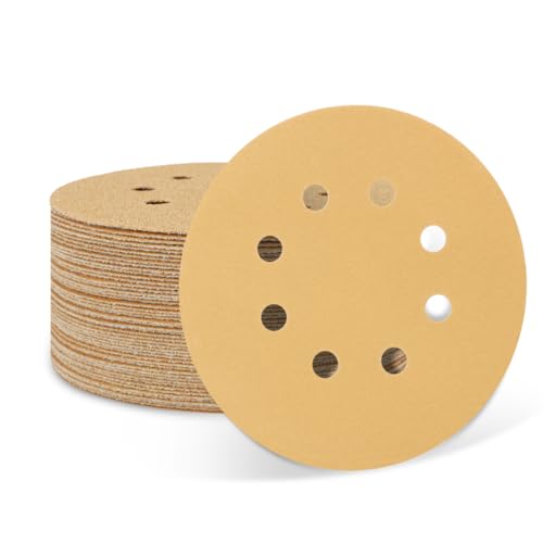 50 PCS 220 Grit 5 Inch 8 Hole Sanding Discs - style: 220 Grit,50-Pack