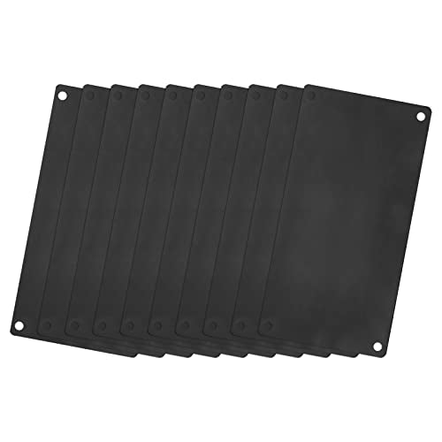 uxcell Stainless Steel Blank Tags, 80 x 50mm Rectangle Engraving Blanks Card with 4 Hole for Machine Nameplate DIY Label Tag, 10Pcs (Black) - size: 80mm x 50mm