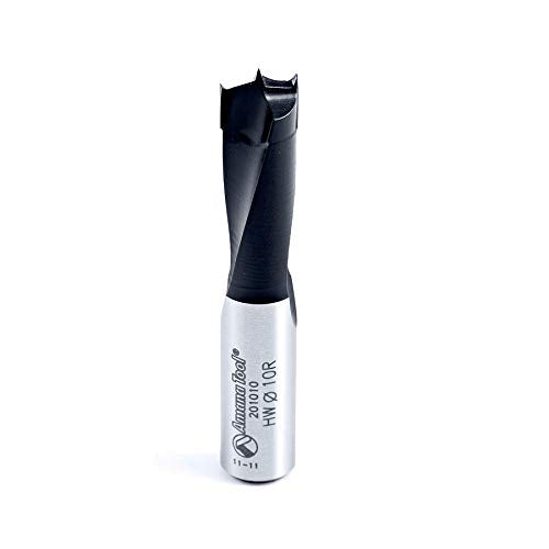 Amana Tool - 201010 Carbide Tipped Brad Pt. Boring Bit R/H 10mm Dia x 57mm Long x 10mm S - size: R/H 10mm Dia x 57mm Long x 10mm