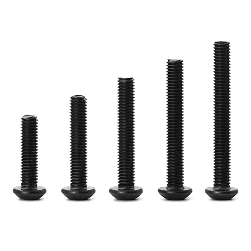 M5 x 20mm 25mm 30mm 35mm 40mm Button Head Socket Cap Screws Bolts, 10.9 Grade Alloy Steel, Black Oxide Finish, Allen Socket Drive, Metric Machine Fully Threaded, Assortment Kit 50PCS - size: M5 x 20/25/30/35/40mm (50PCS)