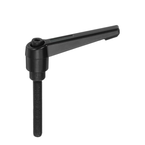 uxcell 1Pcs M6 x 40mm Adjustable Knobs Handle Male Thread Push Button Ratchet Quick Release Locking Rotating Bolt for Lathe Machinery, Black - size: M6 x 40mm