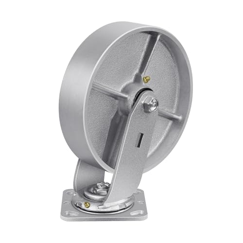 8" X 2" Caster Wheels, Heavy Duty Industrial Casters, Steel Casters 1500 LBS Capacity with Roller Bearing, Cast Iron Wheels, Metal Casters(1 Swivel) - style: 8"X 2"Wheel