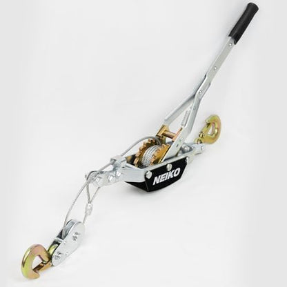 NEIKO 02253A Come Along Winch, 3-Ton (6,000 Lbs) Pulling Capacity, 9.8Ft, 2 Hook, Heavy Duty Power Cable Come Along Tool with Dual Gears, Hand Winch Cable, Automotive Hoist Winch Puller, Recovery Gear - size: 3 Ton