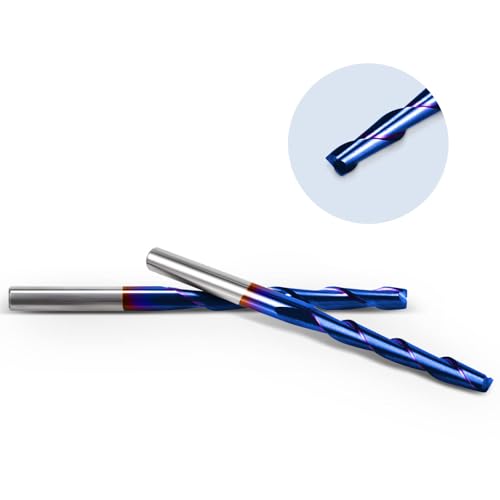 HQMaster 1/8" Shank CNC Router Bits 2 Flute Upcut CNC Bit End Mill 10pcs - size: 1/8"CED x 1/8"SD x 1"CEL x 2"OAL