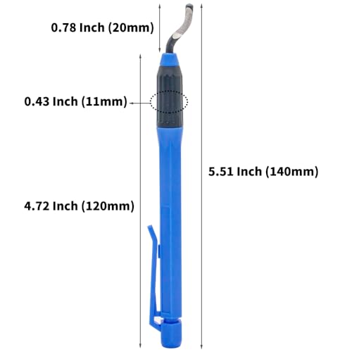 Deburring Tool Set NO2000 with 11 High Speed Steel Swivel Blades, 360 Degree Rotary Head for Metal, Resin, Aluminum, Copper, Plastic, 3D Printing, Brass, PVC Pipes - Ideal for Plumbing - Burr Removal - size: EO2000