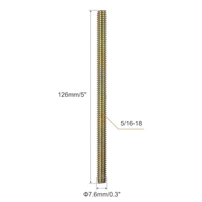 uxcell 8pcs Fully Threaded Rods 5/16x5 All Thread Studs Long Threaded Screw Carbon Steel for Furniture Garden Railing Mounting Assembly Fastening Frame Connection Colorful Zinc - size: 5/16x5"