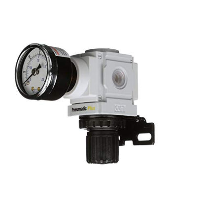 PneumaticPlus PPR2-N02BG-2 Low Pressure Air Regulator, 0-30 PSI, 1/4" NPT - size: 1/4" NPT (3-30 PSI)