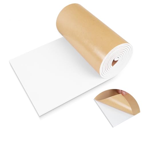 LSGCQ Sponge Neoprene Foam Padding Self Adhesive Foam Sheets, White - color: White, size: 12" Wide x 1/4" Thick x 118" Long