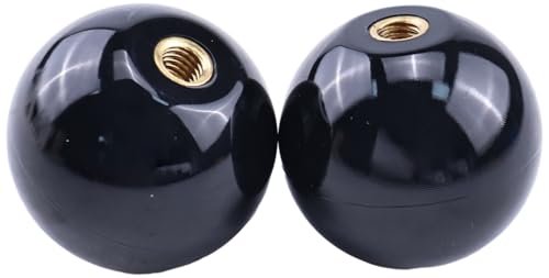2PCS Threaded Ball Knob M6x35mm Compatible with M6 screw Joystick Handle in lighting installation, control levers, lawn mower, sports equipment and more, Black 1-3/8"