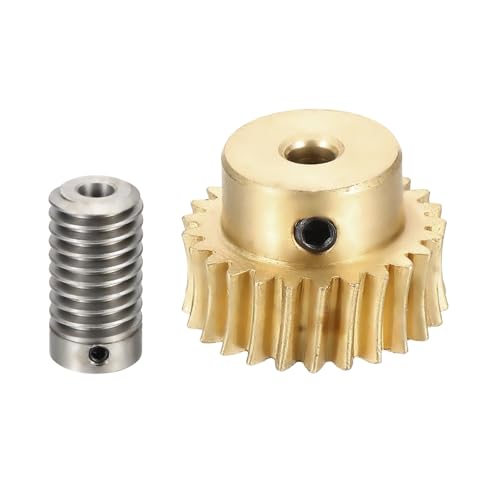uxcell Worm Gear Set 25T 1:25 Reduction Rate1045 Steel Rod 6mm Bore - size: Gear-4mm, Rod-6mm Bore, style: 0.8M-25T