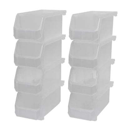 ReadySpace Medium Stackable Plastic Storage Bins, 8-Pack, Clear - color: Clear, size: Medium, 8-Pack