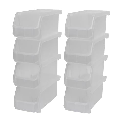 ReadySpace Medium Stackable Plastic Storage Bins, 8-Pack, Clear - color: Clear, size: Medium, 8-Pack