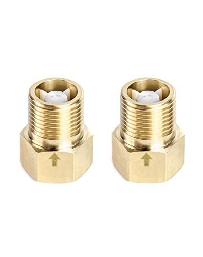 QWORK 2Pcs Brass One-way Check Valve, 1/2" Female to 1/2" Male Thread of Backflow Preventer - color: Female to Male, size: 1/2 inch - 2 pcs