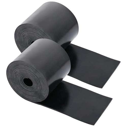 Neoprene Rubber Sheet - 1/8 in Thick x 4 in Wide x 20 Ft Long Neoprene Rubber Strips Rolls for DIY Gaskets, Pads, Seals, Crafts, Flooring, Cushioning of Anti-Vibration, Anti-Slip (10 Ft x 2 Rolls) - size: W:4In x T: 1/8In x L: 20Ft
