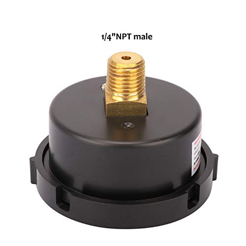 MEASUREMAN 2" Dry & Utility Pressure Gauge - 0-60Psi/bar, Start & Clean Filter, 1/4" NPT Center Back Mount - size: 2 inches