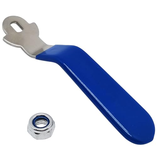 1 Piece Hole Size 5x8mm 201 Stainless Steel Ball Valve Handle with Blue Plastic Handle Grip & Nut for Ball Valve,180 Degree No Positioning Round Head - size: 5x8mm,180 Degree