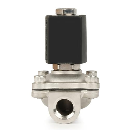 U.S. Solid 3/8" Stainless Steel Solenoid Valve -110V 120V AC, Normally Closed, 145 PSI Electric Valve for Water, Air, Diesel - size: 3/8 Inch