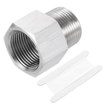 uxcell Pipe Fitting Reducing Adapter, 3/4" NPT Male x G3/4" Female 304 Stainless Steel Reducer Connectors for Water Oil Air Pressure Gauge, Silver - size: 3/4" NPT x G3/4"