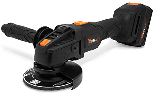 WEN Cordless Angle Grinder, Brushless with 20V Max 4.0 Ah Lithium-Ion Battery and Charger (20944), Black - size: Cordless 4-1/2-Inch (w/ Battery & Charger)