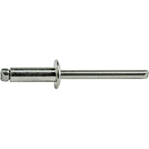 Fastenere Pop Rivets - 1/8" x 3/16" (100pcs) Heavy Duty, Open-End, Stainless Steel, Dome-Head Blind Rivets, Corrosion-Resistant, High Tensile & Shear Strength, 4-3 Gap 0.126"-0.187" - size: 1/8" x 3/16" (4-3) (100 Pack)