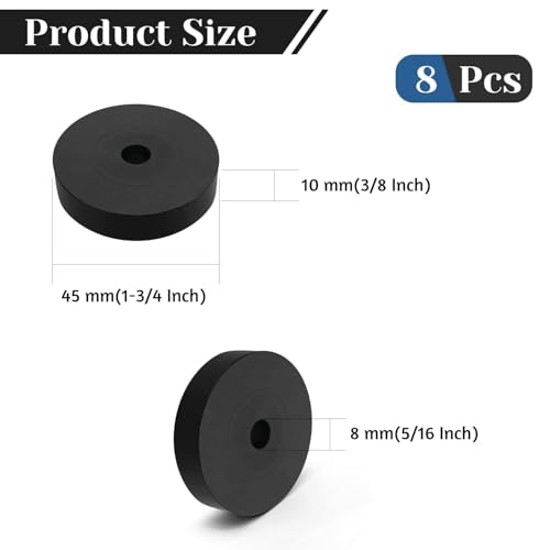 8 PCS Multi Purpose Rubber Spacer, 1-3/4" OD x 5/16" ID x 3/8" Thickness - size: 1-3/4" OD x 5/16" ID x 3/8" Thickness