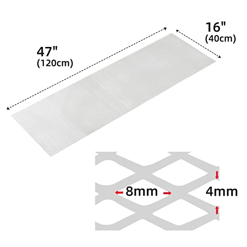 AggAuto 47x16 inches Car Pickup Truck Grill Mesh 4x8mm Rhombic Hole Silver - color: Silver, size: 4x8mm Rhombus