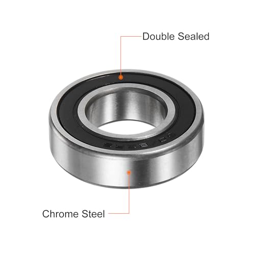 uxcell 60/22-2RS Deep Groove Ball Bearing, 2pcs 22mm x 44mm x 12mm Hign Carbon Chrome Steel Z1 Double Rubber Sealed Bearing - size: 22mm x 44mm x 12mm