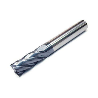 joleully 1/2" Carbide Square End Mill, HRC 45 Deg Single End 4 Flute AlTiN Coating Mill Bits - size: 1/2 in
