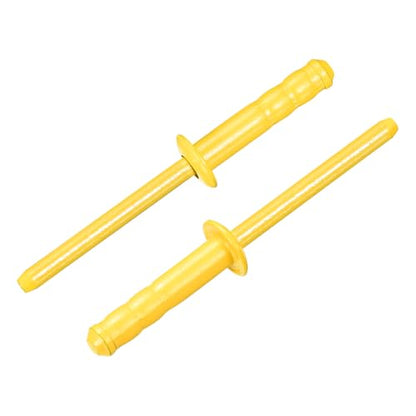 uxcell 50Pcs 3/16" x3/4" Aluminum Blind Rivets, Dome Head Multi Grip Aluminum Steel Mandrel Rivets Fasteners for Metal, Furniture, Automotive, Yellow - color: Yellow