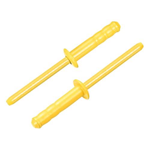 uxcell 50Pcs 3/16" x3/4" Aluminum Blind Rivets, Dome Head Multi Grip Aluminum Steel Mandrel Rivets Fasteners for Metal, Furniture, Automotive, Yellow - color: Yellow