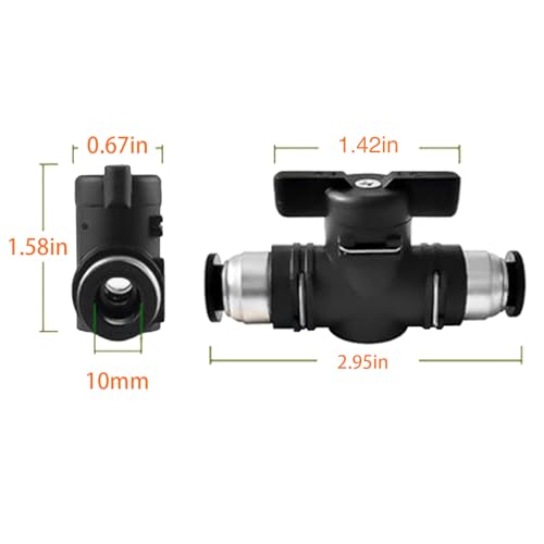 CEKER 10mm Push Connect Valve Ball Valve 10mm Air Flow Control Valve Quick Connect Valve Tube Fittings Straight Union Pneumatic air compressor valve 3Pack - size: 10MM