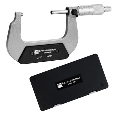 Brown & Sharpe 2-3" Outside Micrometer, 0.001" Graduation, Carbide Faces - size: 2-3 Inch
