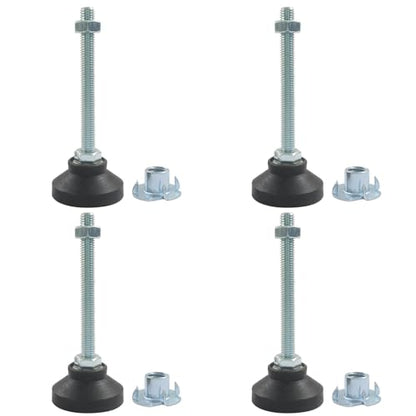 M10 Thread Adjustable Feet, D50 x M10 x H100, 4 Pcs - size: 4 Pcs (D50 x M10 x H100)