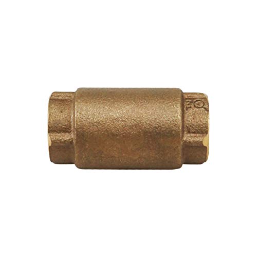 Midline Valve 372U336 Inline Spring Loaded Check Valve, Backflow Prevention, Lead-Free, 1-1/4 in. FIP Connections, Cast Brass - size: 1-1/4 in., style: Single Pack