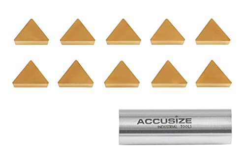 Accusize Industrial Tools Tpg321 Carbide Inserts Tin Coated 10 Pcs, 2127-1026x10 - size: TPG321
