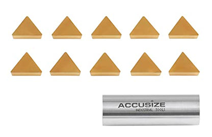 Accusize Industrial Tools Tpg321 Carbide Inserts Tin Coated 10 Pcs, 2127-1026x10 - size: TPG321
