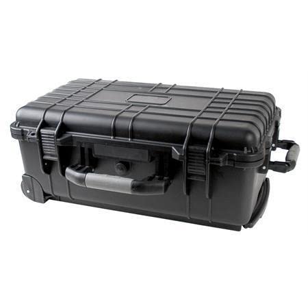 22" Rolling Weatherproof Equipment Case with Telescopic handle made of Polypropylene Plastic, Black with Foam Insert, 22" X 13.5" X 9" (NOTE Internal Dimensions: 19.75"×11"×7.6")