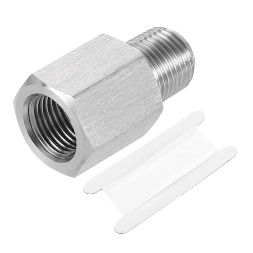 uxcell Pipe Fitting Reducing Adapter, 1/8" NPT Male x G1/8" Female 304 Stainless Steel Reducer Connector for Water Oil Air Pressure Gauge, Silver - size: 1/8" NPT x G1/8"