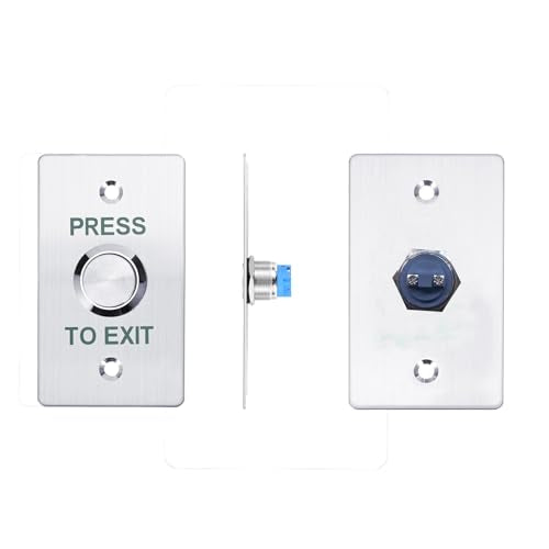 Push to Exit Button，12V DC Push to Exit Switch with LED Light, IP67 Waterproof,NC/NO/COM Outputs, Surface Mount Request-to-Exit Device for Access Control Systems (86X50-A) - color: 86X50-A