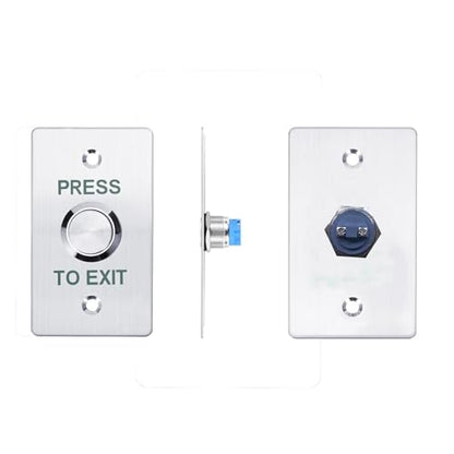 Push to Exit Button，12V DC Push to Exit Switch with LED Light, IP67 Waterproof,NC/NO/COM Outputs, Surface Mount Request-to-Exit Device for Access Control Systems (86X50-A) - color: 86X50-A