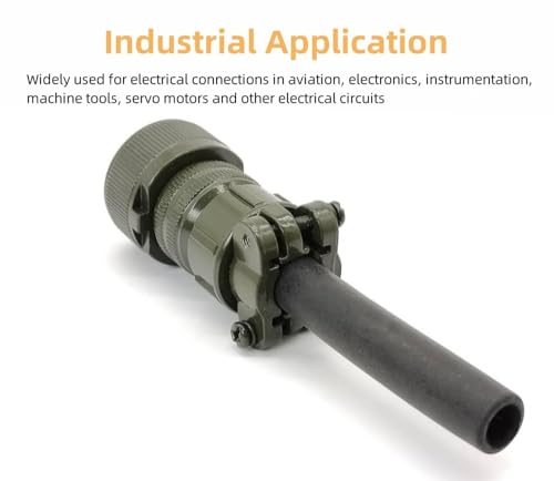 MIL-DTL-5015 Series Industrial Connector, MS3106A14S-6P 6 Pin Circular Male Plug Connectors Waterproof Contacts Solder Termination Threaded Straight Connector Cable, 14S Shell Size