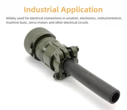 MIL-DTL-5015 Series Industrial Connector, MS3106A14S-6P 6 Pin Circular Male Plug Connectors Waterproof Contacts Solder Termination Threaded Straight Connector Cable, 14S Shell Size