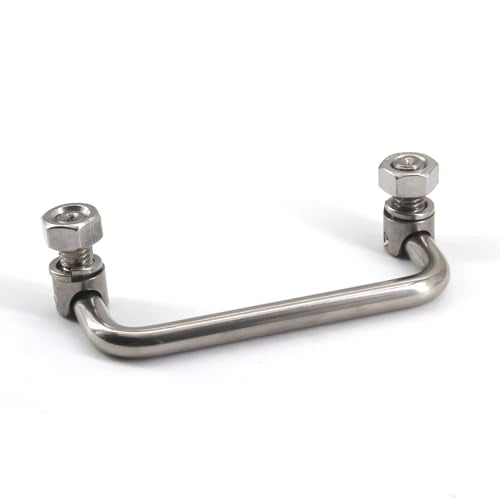 (2 Pieces) 100mm Foldable Pull Handle Cabinet Knob 304 Stainless Steel Industrial U-Shaped Handle for Distribution Box,Tool Box - color: 100mm