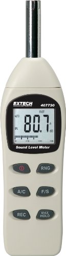 Extech 407730 Digital Sound Level Meter, 40 to 130dB, A/C Weighting - style: Digital Sound Level Meter