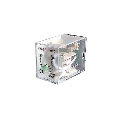 ATO DC 24V Coil 8-Pin Electromagnetic Power Relay DPDT 2NO 2NC HH52P MY2NJ with Plug-in Terminal Socket Base - size: 2NO 2NC