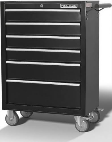 6-Drawer Toolbox with Wheels Rolling Toolbox - color: Black-6