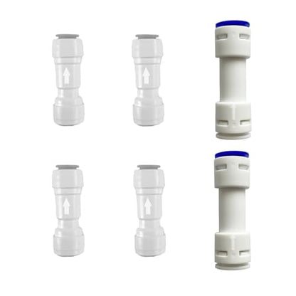1/4" & 3/8" One Way Check Valve for Water Line 1/4" & 3/8" Reverse Osmosis Water Filter Push to Connect RO Fittings, Plastic Quick Connect Check Valve (4 pcs+2 pcs) - style: 1/4"(4pcs)+3/8"(2pcs)